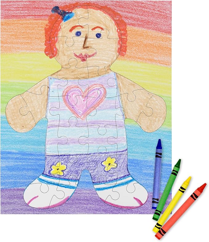 Hygloss 100 Blank Person-Shaped Puzzles – 8.5 x 10.5 Inches – Ideal