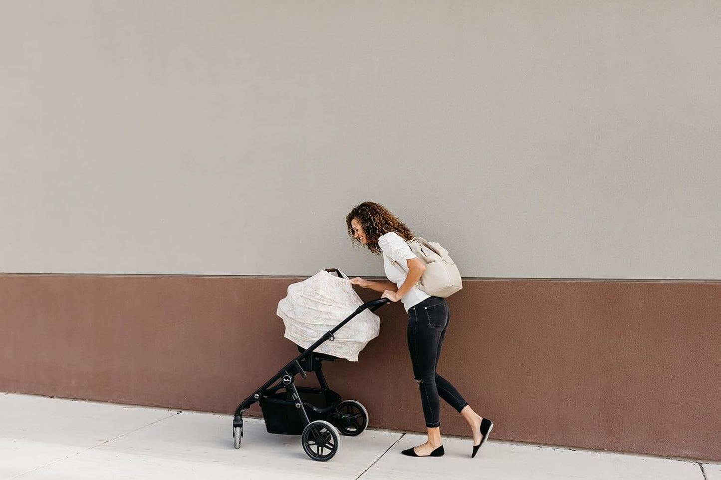 Copper Pearl Multi-Use Cover: Car Seat Covers, Nursing Cover, and Stroller Cover for Sun - Stretchy Fabric, All-Season Use, Stylish Designs, Easy Access for Moms - Kiana