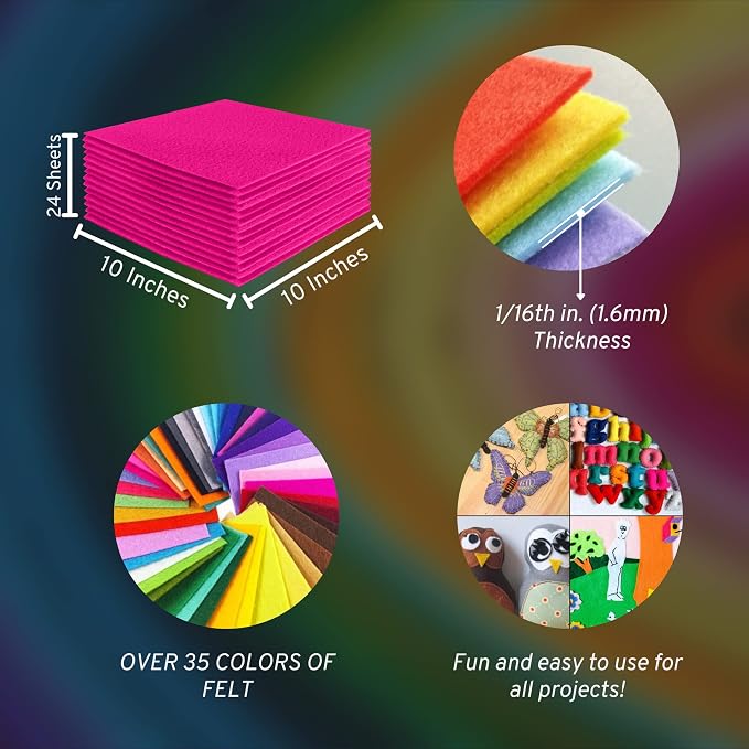 FabricLA Acrylic Felt Sheets for Crafts