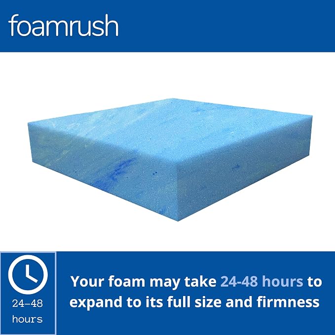FoamRush 3"x 36" x 36" Gel Cooling Memory Square Foam, Seat Cushion Replacement