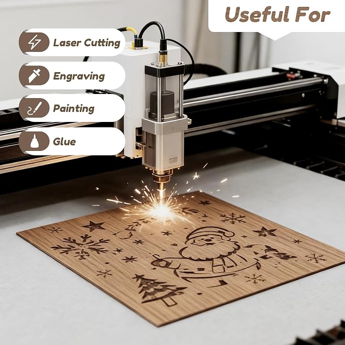12 Pack Walnut Wood Plywood Sheets, Smooth Surface, Uniform Thickness, No Burrs