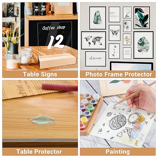 Enoin 4pcs 12x16 Inch Clear Acrylic/Plexiglass Sheet 0.060" 1/16 Inch Thick