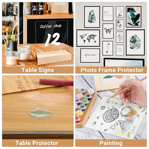 Enoin 4pcs 5 x 7 Acrylic Sheet Cut to Size Plexiglass Sheets 1/16 inch Thick