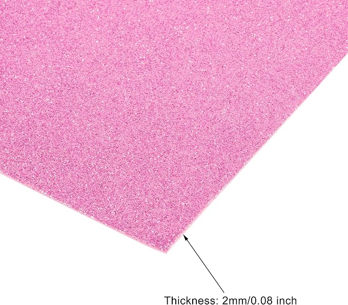 uxcell Pink Red Shiny EVA Foam Sheets 11 x 8 Inch 2mm Thick