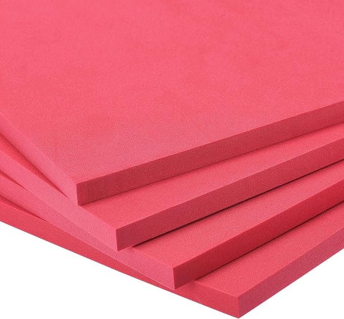 uxcell Red EVA Foam Sheets 10 x 10 Inch 10mm Thickness