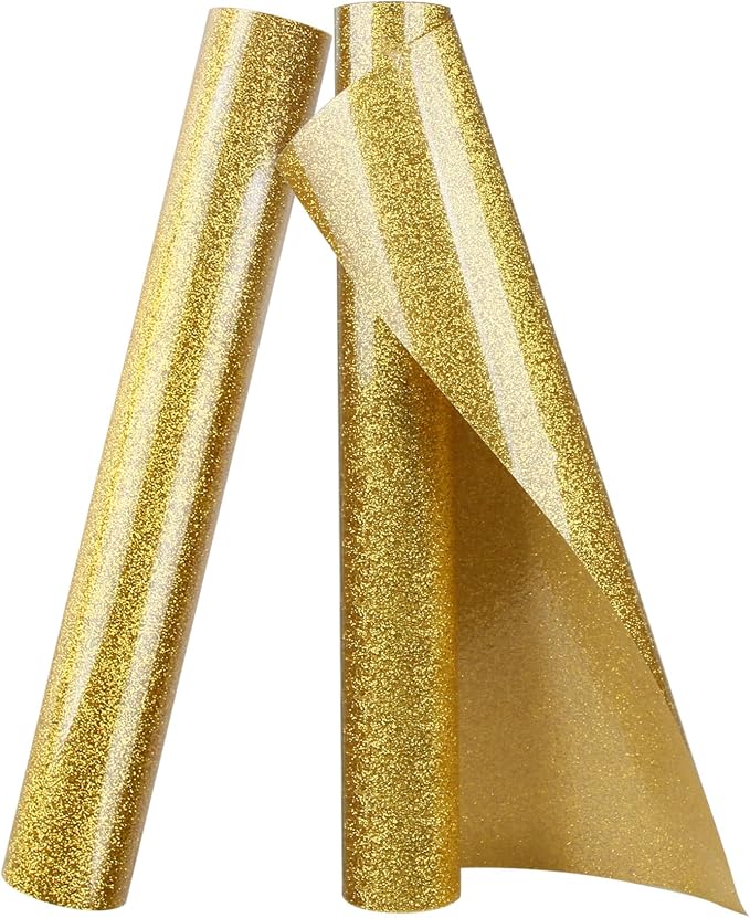 TORC Gold Glitter HTV Heat Transfer Vinyl 2 Rolls Iron on Vinyl