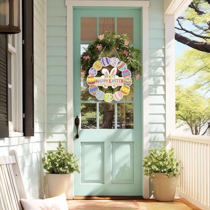 Large Size 12" Wooden Easter Ornaments to Paint, Wooden DIY Blank Unfinished