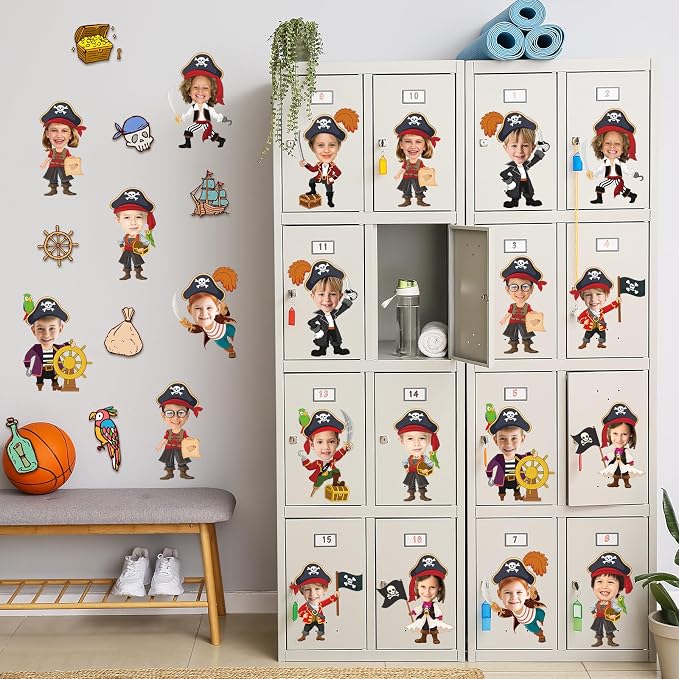 60pcs Pirate Cutouts Pirate Treasure Theme Bulletin Board Decorations Skull Hat