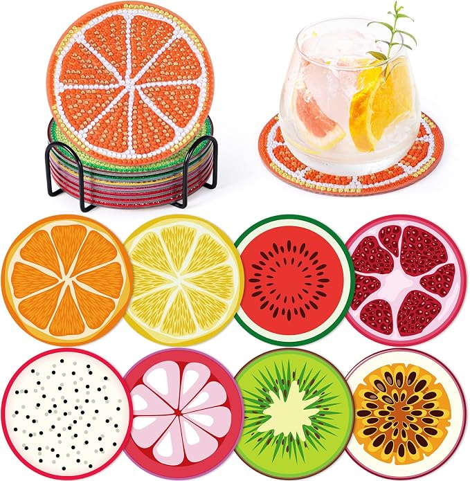 Fruit Diamond Art Painting Coasters Kit