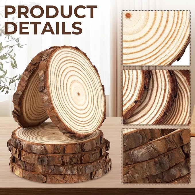 FSWCCK 10 PCS Unfinished Wood Slices