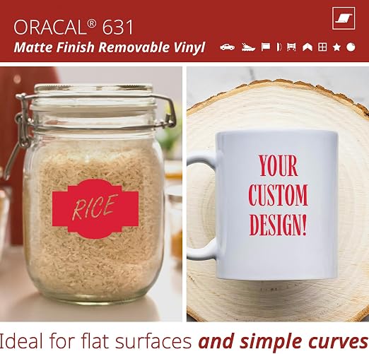 ORACAL 631 Matte Dahlia Red Vinyl Durable Roll Easy to Weed Permanent Adhesive