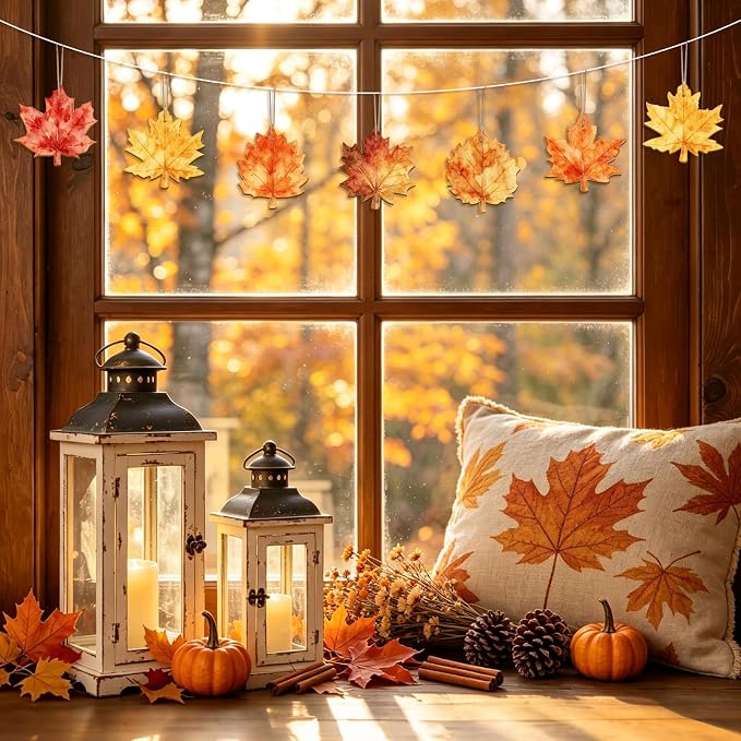 COCHIE Fall Leaves Wood Crafts to Paint Set of 24, Autumn Leaf Unfinished