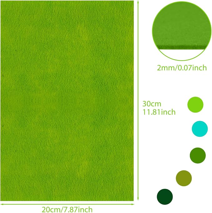 NEBURORA 20 Pcs 2mm Thick Stiff Felt Sheets