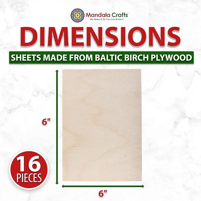 Mandala Crafts Baltic Birch Plywood Board