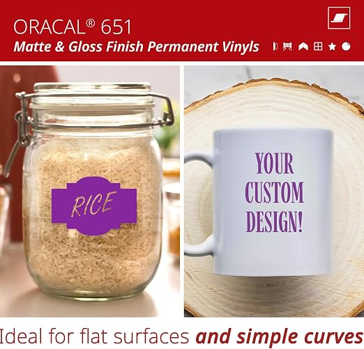 ORACAL 651 Matte Violet Vinyl Durable Roll Easy to Weed Permanent Adhesive