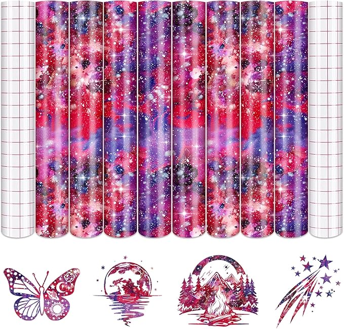 Tintnut Galaxy Permanent Vinyl 8 Sheets 12x10in Pink Purple Adhesive Vinyl |