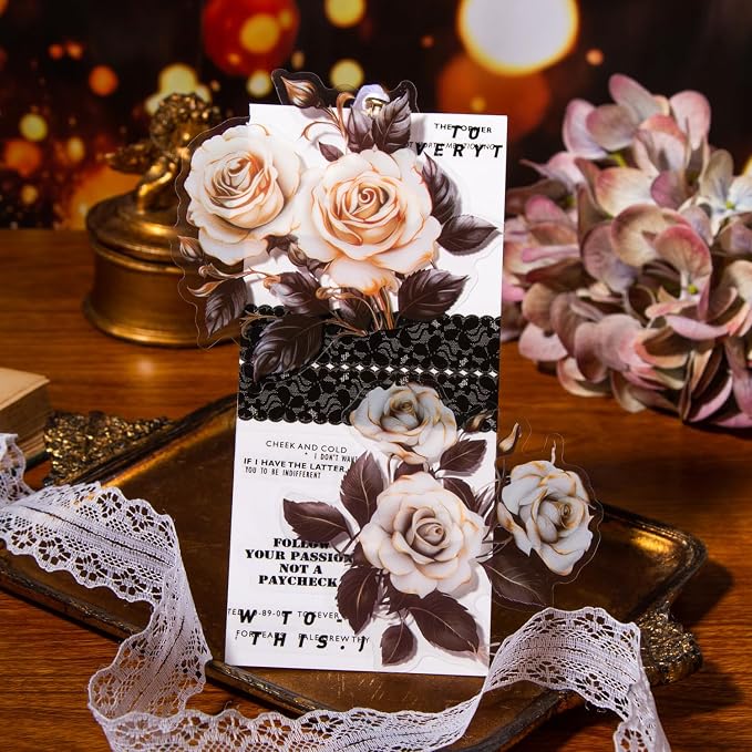 Yoksas Large Vintage Rose Stickers