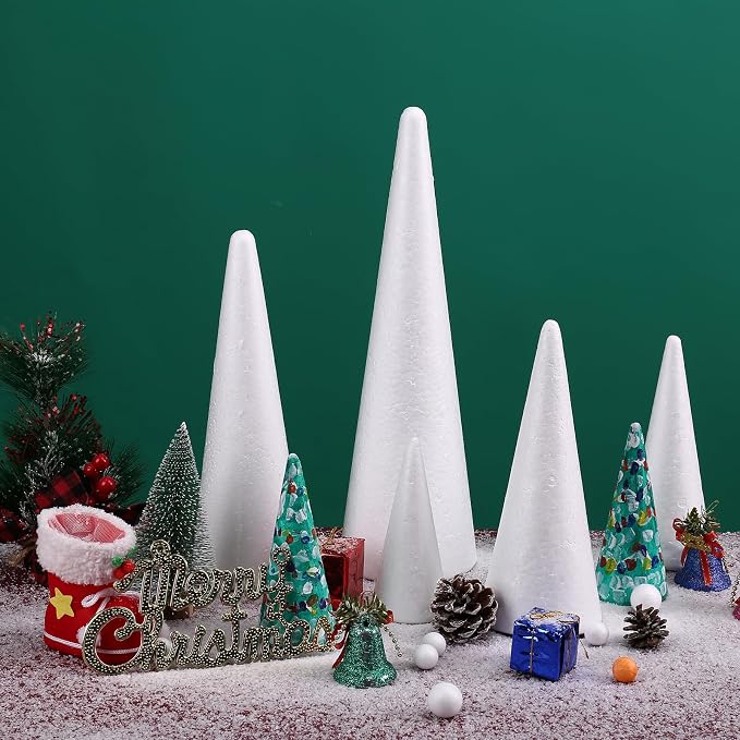 FFchuanhe 24-Pack Craft Foam Cones, Foam Tree Cones,