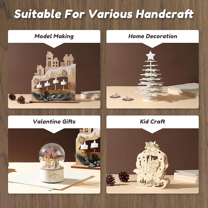 9 Pack Walnut Wood Plywood Sheets, Smooth Surface, Uniform Thickness, No Burrs