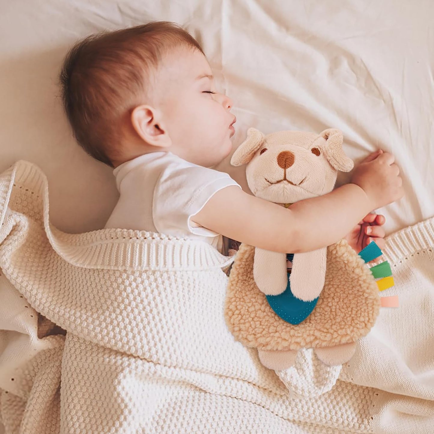 Pro Goleem Dog Loveys for Babies Girl and Boy, Baby Lovey with Teether, Baby Toys 0 3 6 9 12 Months, Safety Teething Toys for Babies Infant Newborn and Toddler Baby Gifts