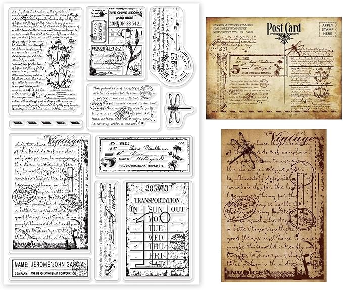 GLOBLELAND Vintage Handwriting Clear Stamps