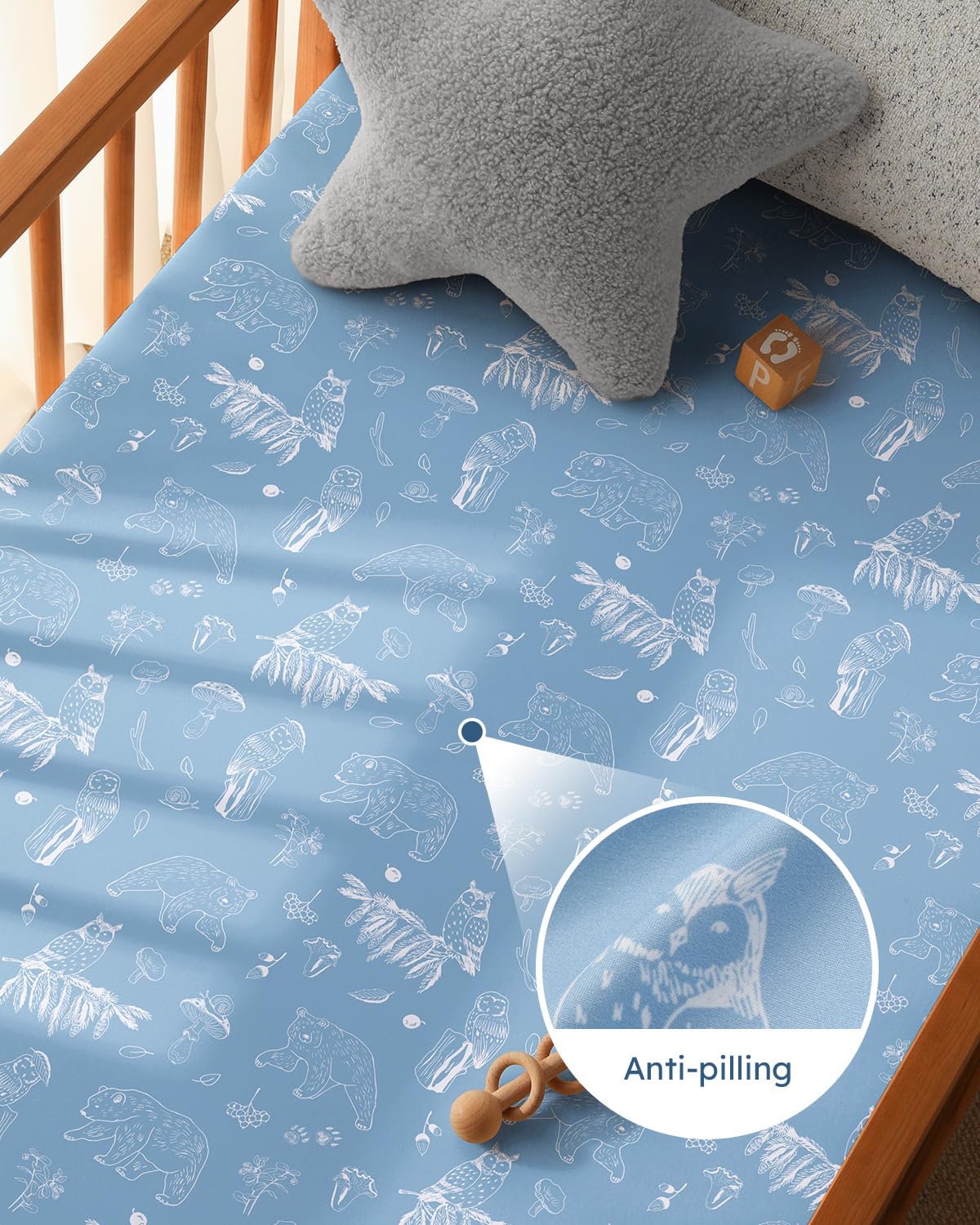 Baby Crib Sheets for Boys Girls, 28x52x8in Fitted Crib Sheet Neutral 3 Pack for Standard Crib and Toddler Mattress, Breathable Soft Microfiber Baby Sheet Green & Blue Dinosaur
