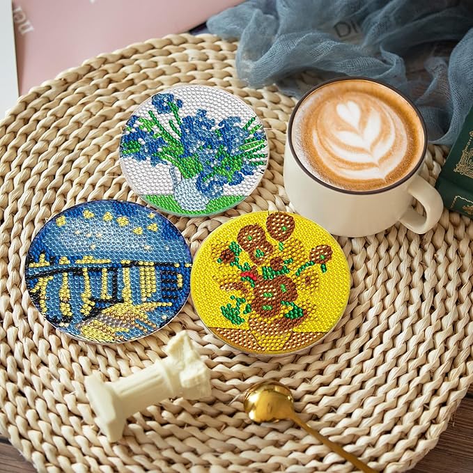 EWJRNSF 6 PCS Landscape Diamond Art Coasters Kit