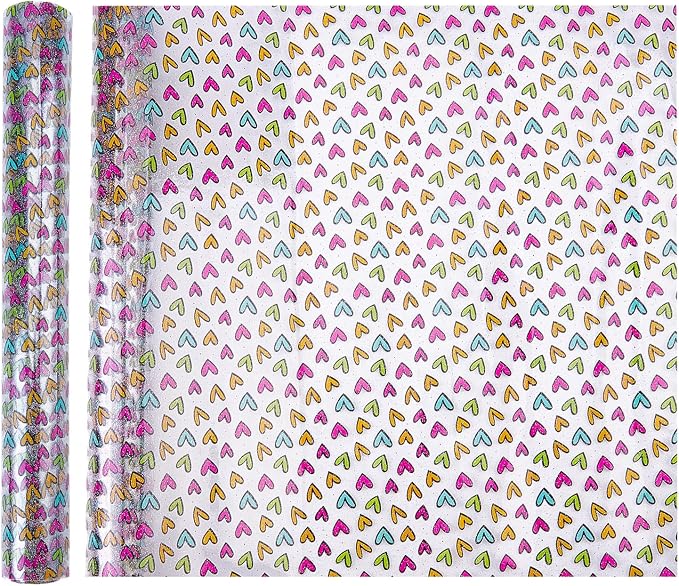 Heart Printed TPU Jelly Faux Leather Fabrics, 11.8 x 47.2 Inch Clear TPU Vinyl
