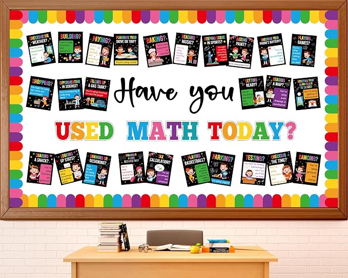 Math Theme Bulletin Board Set Colorful Mathematics Classroom Decoration Have