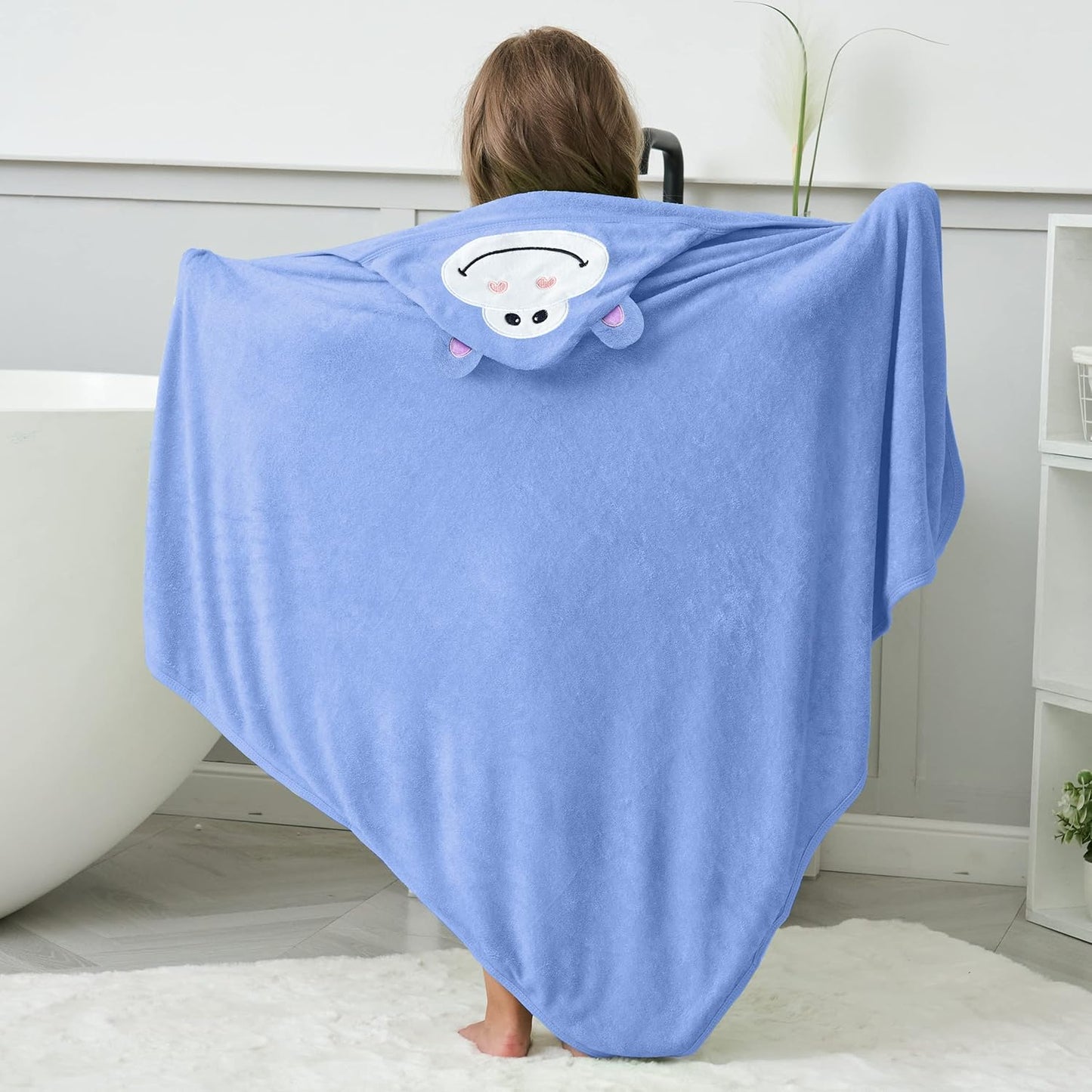 HIPHOP PANDA Hooded Towel - Rayon Made from Bamboo, Bath Towel with Bear Ears for Newborn, Babie, Toddler, Infant - Absorbent Large Baby Towel - Gorilla, 37.5 x 37.5 Inch