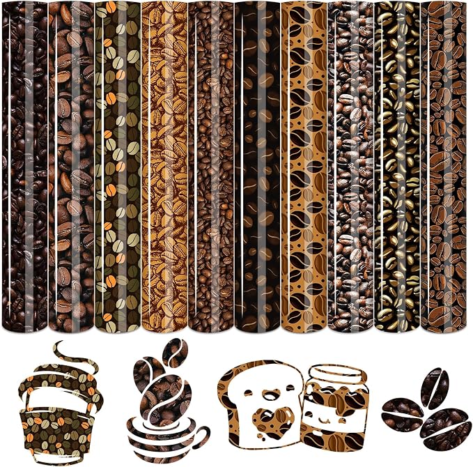 Tintnut Coffee Bean Heat Transfer Vinyl, stretch washable, works