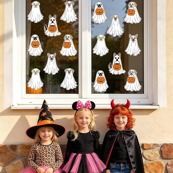 54Pcs Halloween Ghost Cutouts, Classroom Halloween Bulletin Board Paper Cutouts