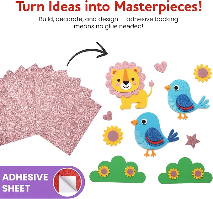 Self-Adhesive Glitter EVA Foam Sheets