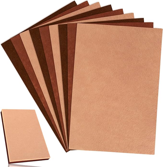 Whaline 18Pcs Felt Fabric Sheets Soft Thick Assorted Brown Craft Felt Pack