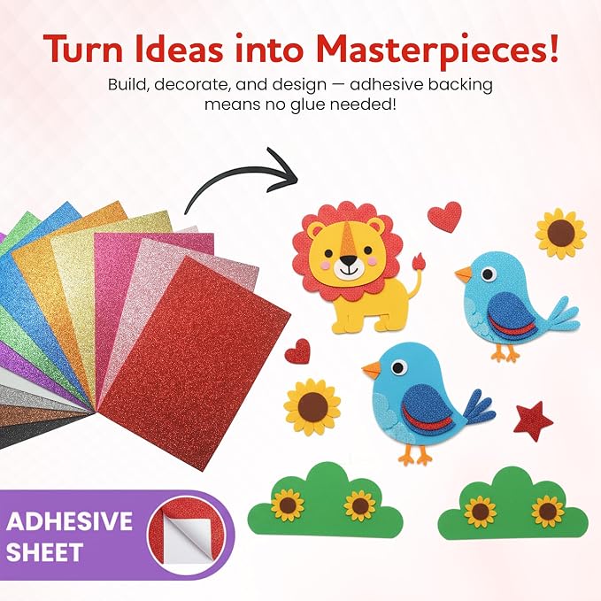 Self-Adhesive Glitter EVA Foam Sheets