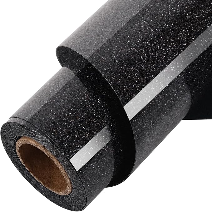 TORC Holographic Black Glitter HTV Heat Transfer Vinyl HTV Rolls