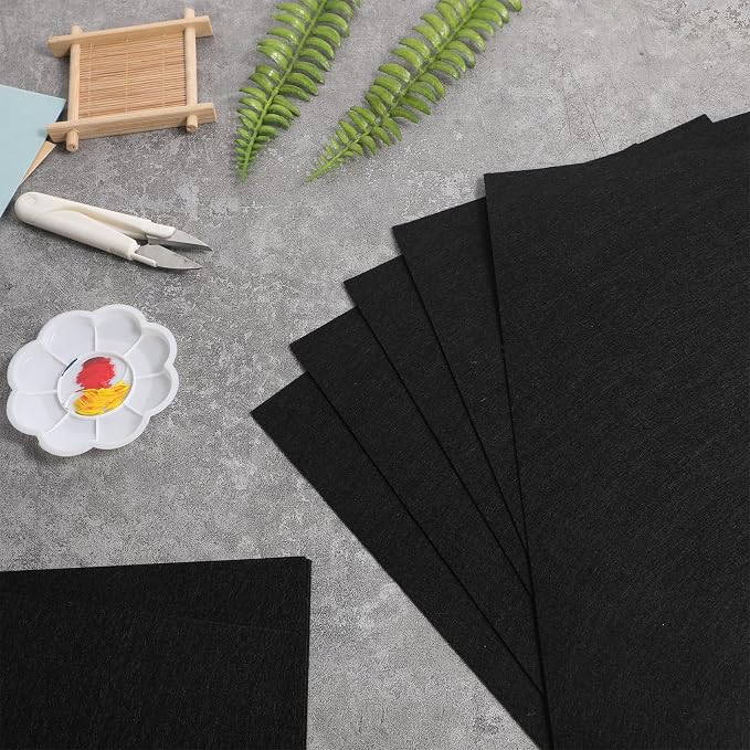 12 Pieces Black Felt Fabric, 8 X 12 Inch Stiff Felt Sheets