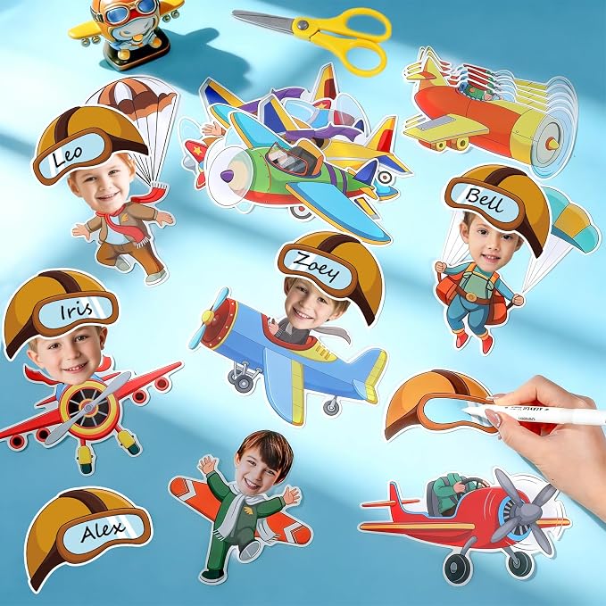 60pcs Pilot Airplane Cutouts Aircraft Bulletin Board Decorations Adventure