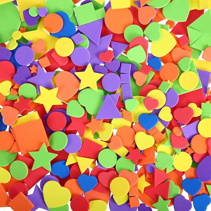 1500 Pieces Self Adhesive Foam Stickers Mini Geometry Shapes EVA Foam Stickers