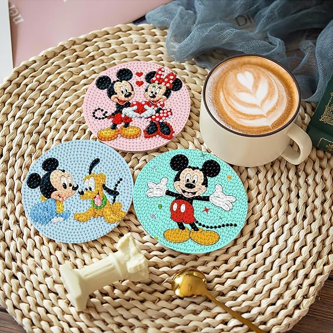 8 Pcs Cute Cartoon Diamond Art Coasters Kit