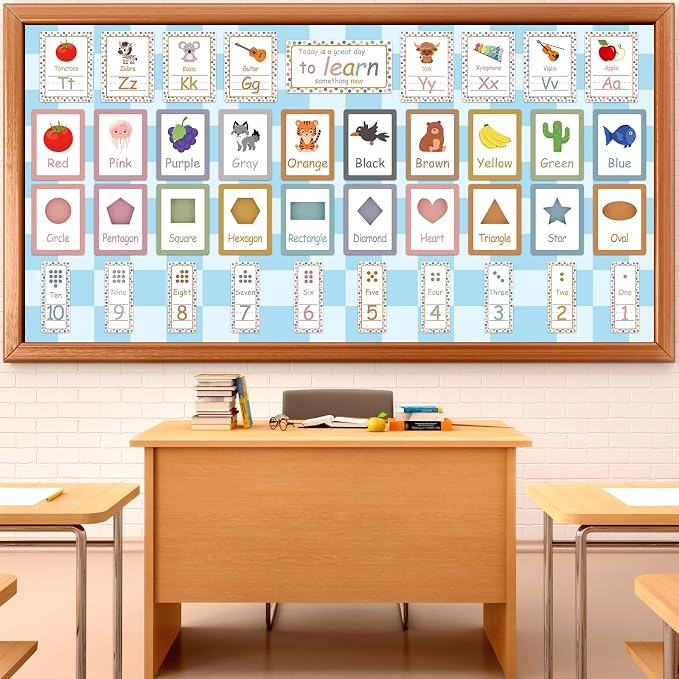 Blue Checkered Bulletin Board Paper Roll Retro Pastel Blue Bulletin Board