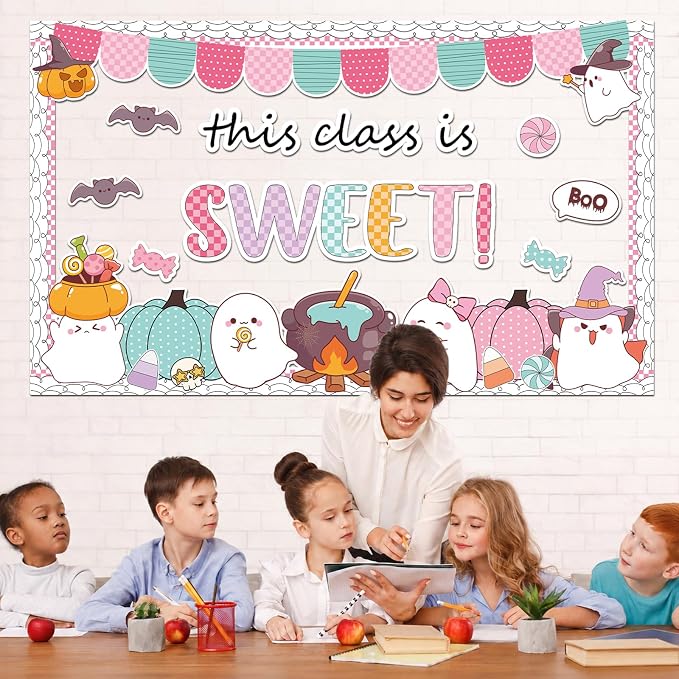 ojustbeok Halloween Bulletin Board Halloween Ghost Classroom Decorations Set