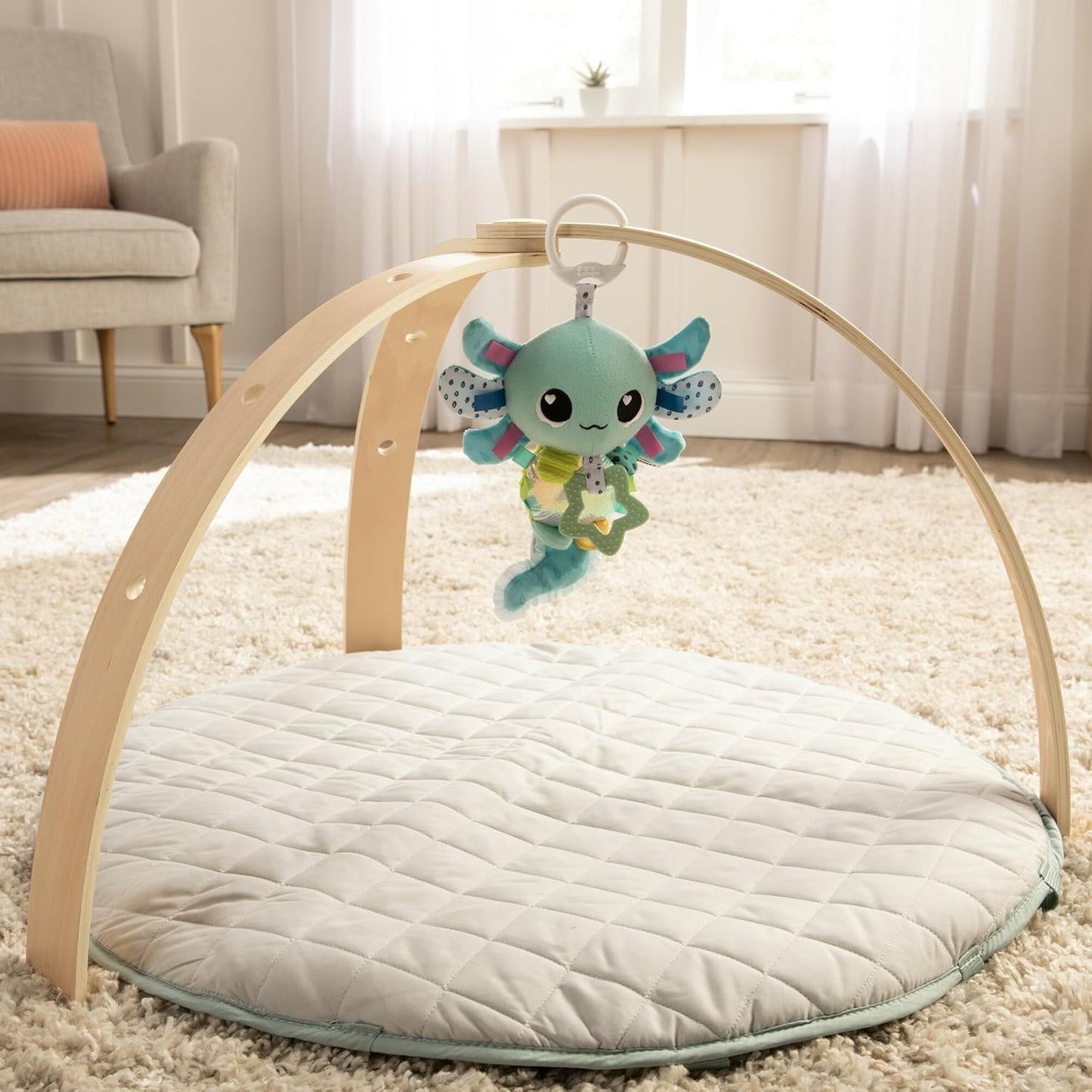 Lamaze Clip On Car Seat and Stroller Toy - Alise The Axolotl - Crinkle Car Seat Toys and Stroller Toys - Sensory Toys for Babies - Baby Gifts and Toddler Stocking Stuffers - Ages 0 Months and Up