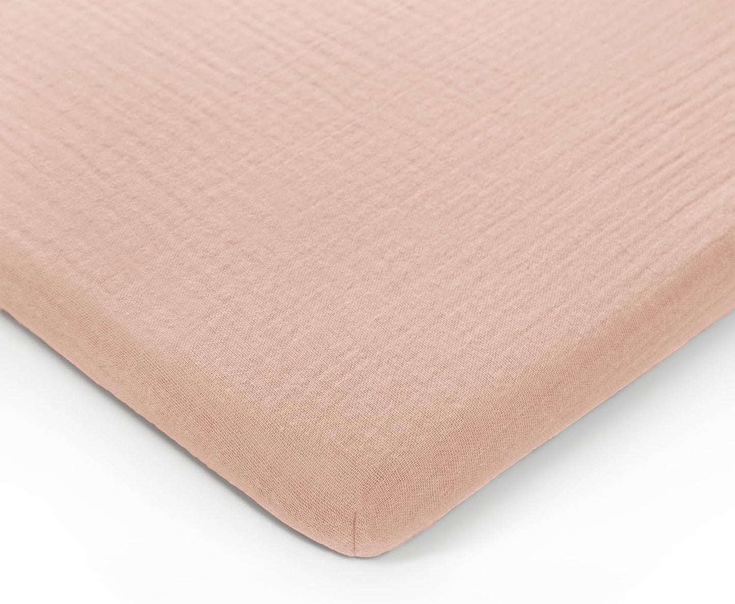 Comfy Cubs Muslin Bassinet Sheet - 100% Soft Cotton Fabric, Breathable & Gentle for Baby’s Sensitive Skin - Universal Fit with Secure Elastic Edging, Gift-Ready Packaging - Blush