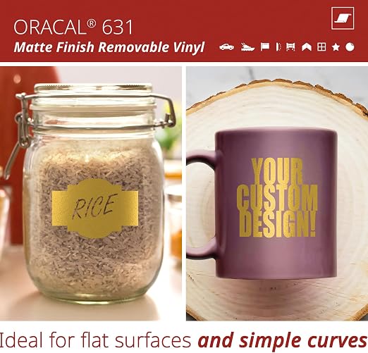 ORACAL 631 Matte Gold Vinyl Durable Roll Easy to Weed Permanent Adhesive Craft