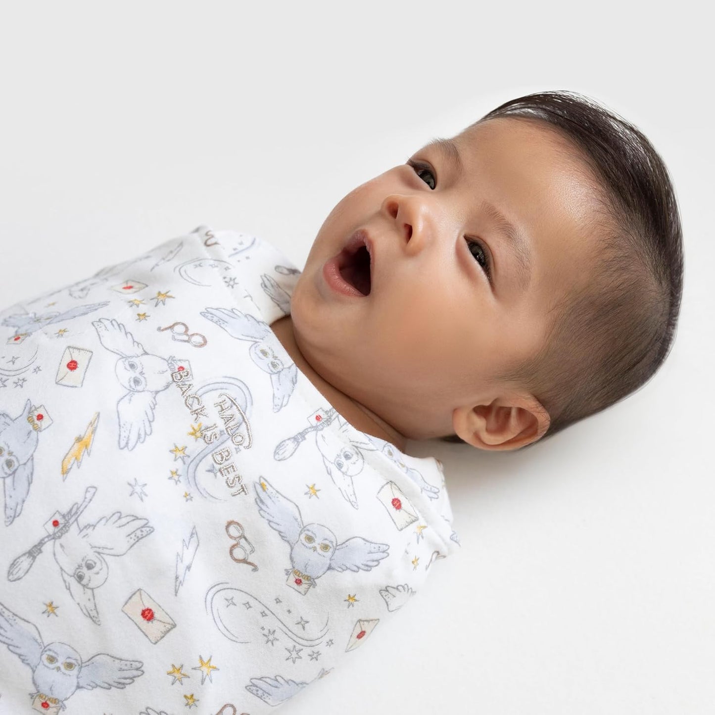 HALO Harry Potter 100% Cotton Sleepsack Swaddle, 3-Way Adjustable Wearable Blanket, TOG 1.5, Harry Potter Messenger, Newborn, 0-3 Months