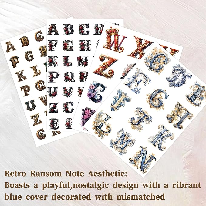 Alphabet & Number Stickers, 50 Sheets Vinyl Letters