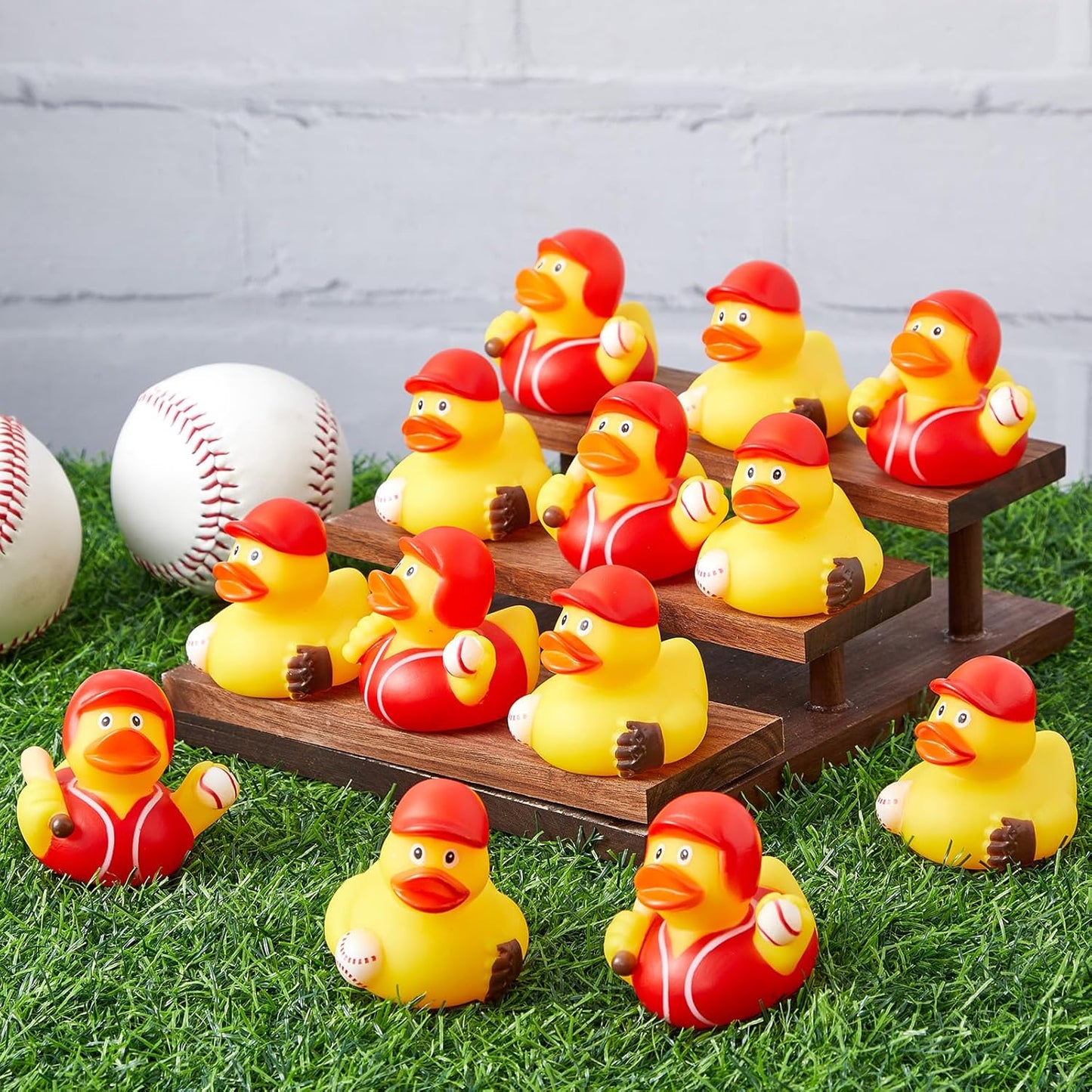 Deekin 48 Pcs Rubber Duck 2 Inch Bulk Sport Party Favors for Birthday Party Decorations Club Player Gift (Baseball Player)