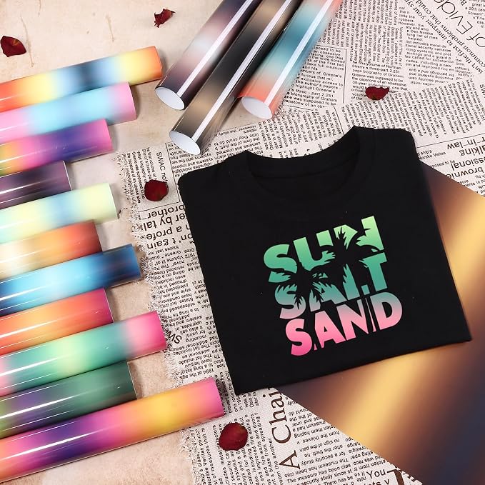 Gradient HTV Heat Transfer Vinyl 15 Sheets 12×10in Iron on Vinyl | Ombre