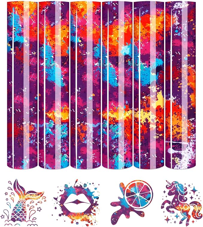 Tintnut Dark Red Splash Heat Transfer Vinyl, stretch washable, works